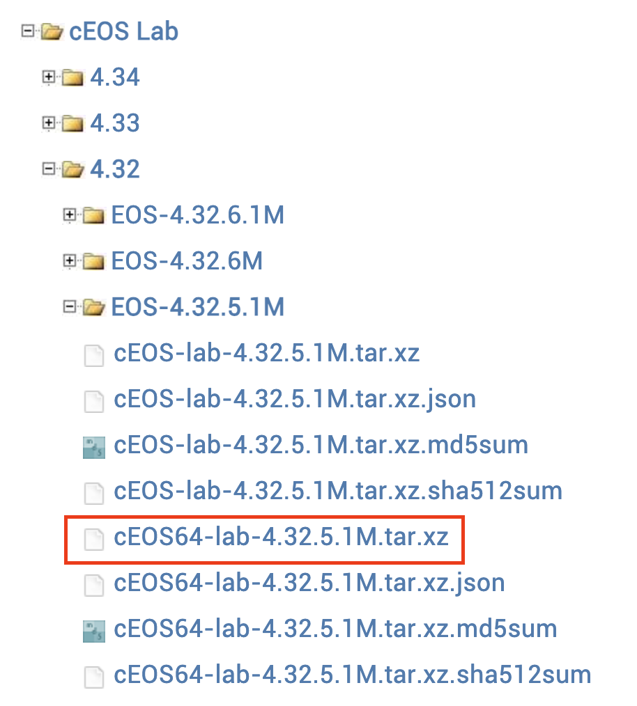 Arista EOS version used in these labs
